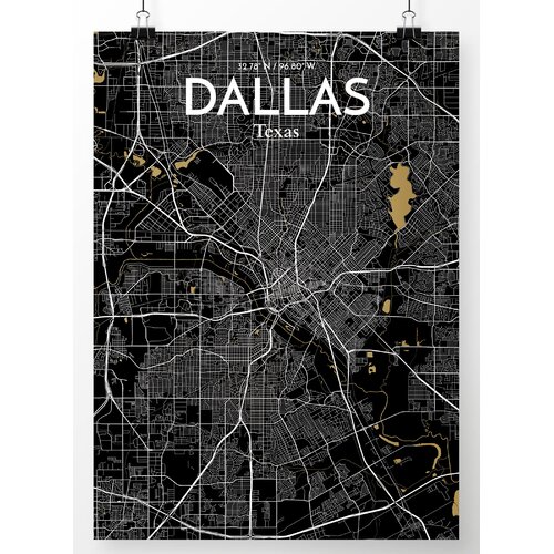 Dallas City Map On Paper Print 